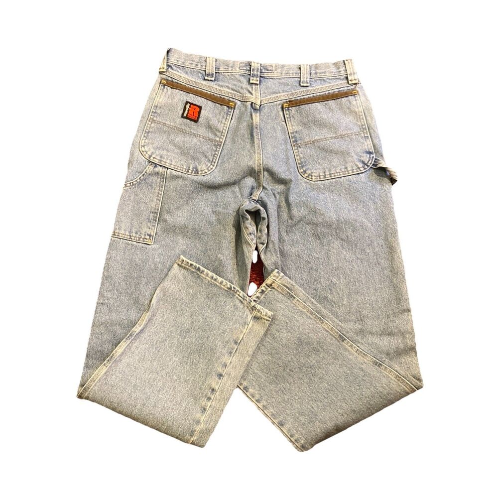Wrangler Riggs Workwear Jeans Size 34x34 Blue Denim Carpenter Utility Pants Y2K